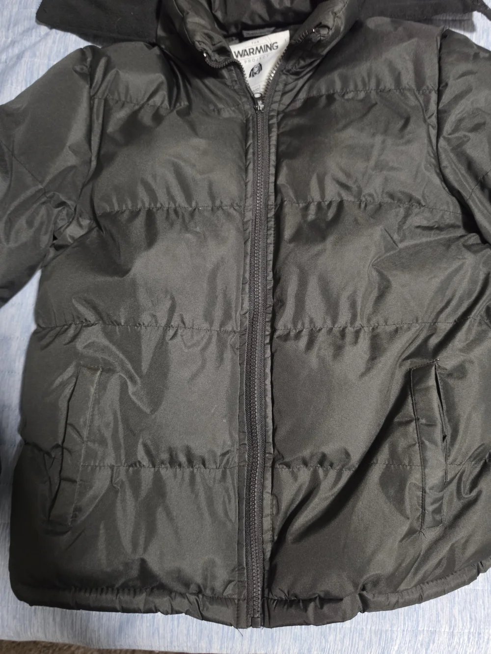 Kids Black Hooded Puffer Jacket